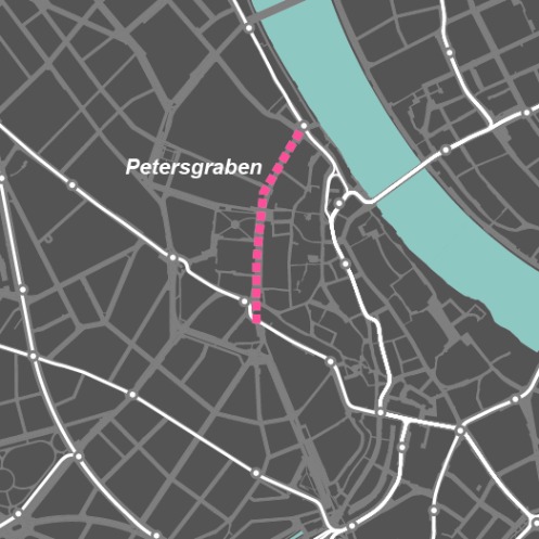 Skizze Streckenführung Tram Petersgraben